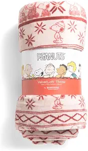 Berkshire Blanket Peanuts VelvetLoft Throw Blanket, Multi-Color, 60 x 70 Inches