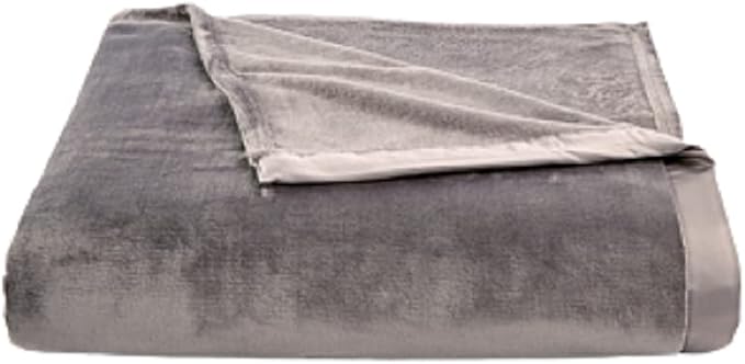 Berkshire Chateau Grey Classic Velvety Plush Blanket, King 90